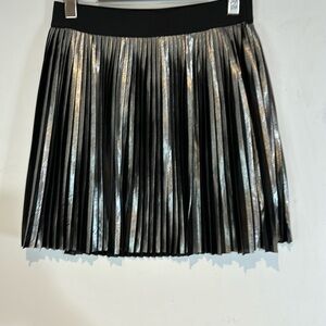 Noisy May metallic gun metal grey accordion pleated mini skirt size small